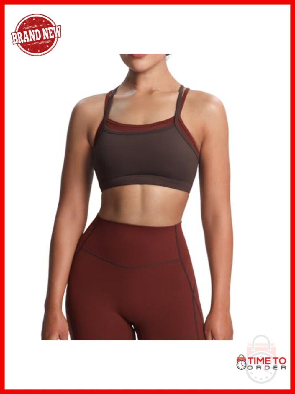 High Impact Sports Bra Adjustable Cross Back Wirefree Removable Padding Yoga Gym